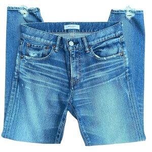 Moussy Distressed Womens Blue Denim Jeans 27
